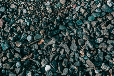 Full frame shot of stones on ground