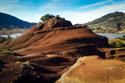 Scenic view of mountains against sky