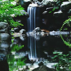 Scenic view of waterfall