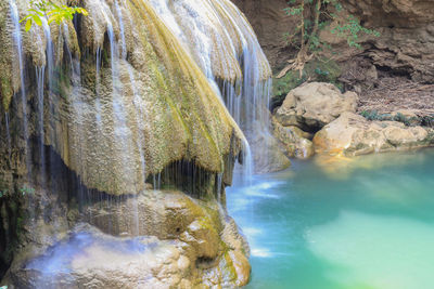 Scenic view of waterfall