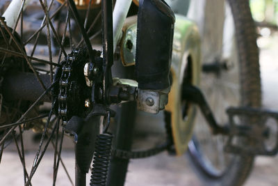 Close-up of bicycle wheel