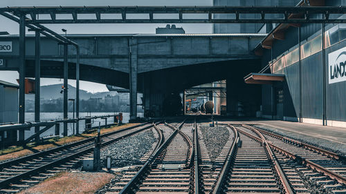 View of railroad station platform