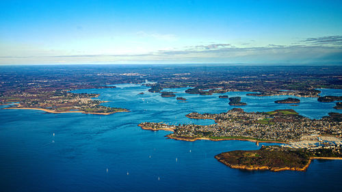 High angle view of sea against sky