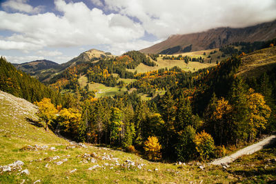 Scenic view of mountains against sky
