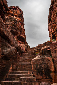 Badami cave no one chalukya dynasty ancient stone art from flat angle