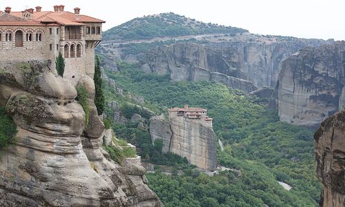 View of castle on mountain