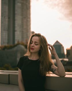 Portrait of young woman