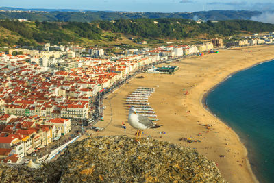 High angle view of beach