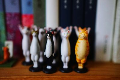 Close-up of animal representation on table