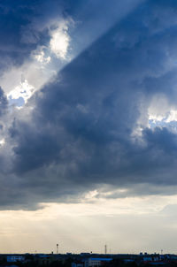 Low angle view of storm clouds in sky