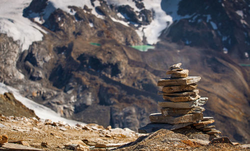 Stack of rocks on mountain