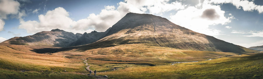 Panoramic view of mountains against sky