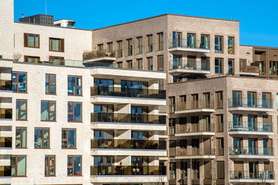 Apartment houses in the modern hafencity in hamburg