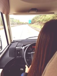 Woman hand in car