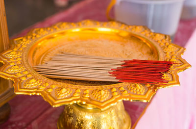 Close-up of cake on table