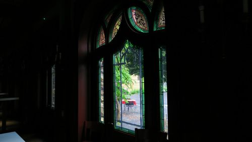 Illuminated window at night