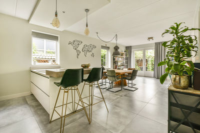 Empty chairs and table at home