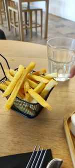 Close-up of food on table