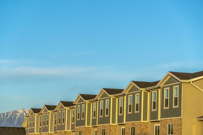 Low angle view of buildings against sky