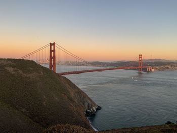 Suspension bridge over sea