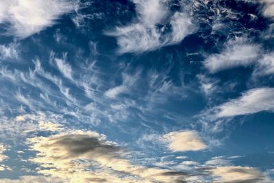 Low angle view of clouds in sky