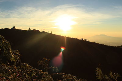 Panoramic view of landscape against sky during sunset