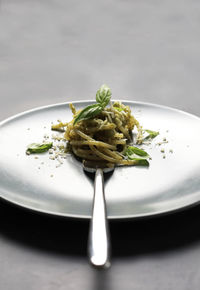 Food in plate on table