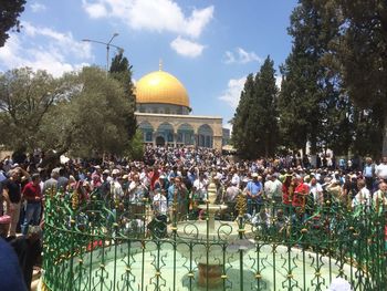 Group of people in front of building