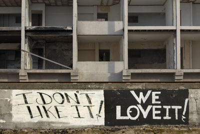 Graffiti on wall of building