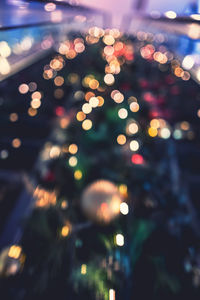 Close-up of illuminated christmas tree at night