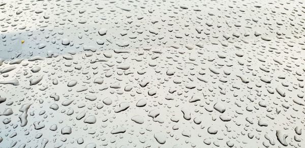 Full frame shot of raindrops on car