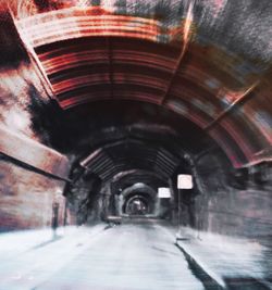 Empty road in tunnel