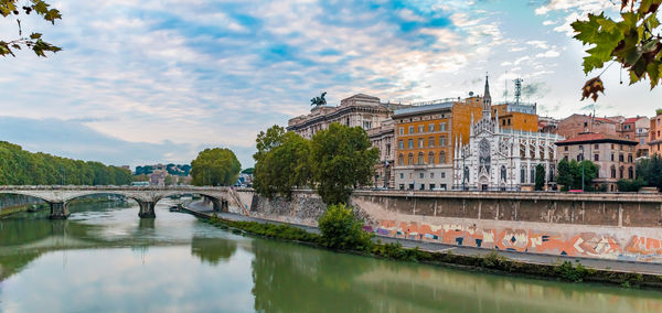 Bridge over river against sky