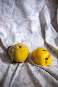 High angle view of fruits on table