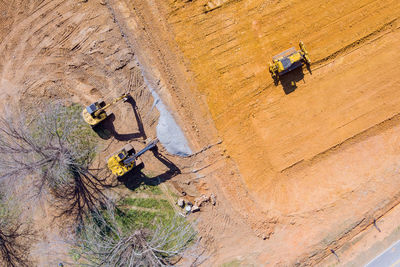 High angle view of people on beach