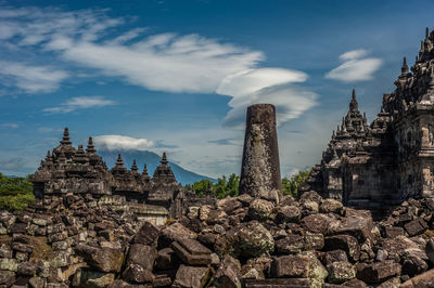 Ancient temple against sky