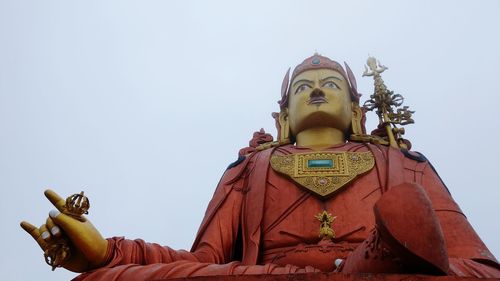 Low angle view of statue against clear sky