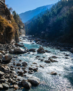 Scenic view of rocks in sea