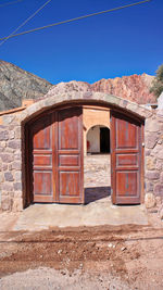 Closed door of old building