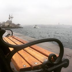 Nautical vessel on sea against sky