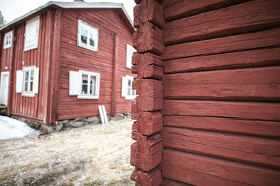 Close-up of red house