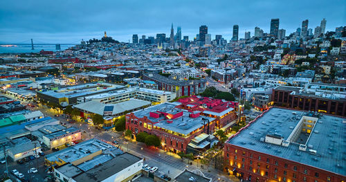 High angle view of cityscape