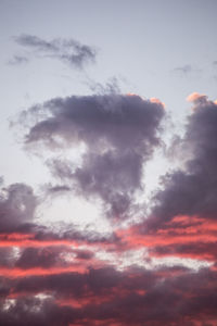 Low angle view of sky during sunset