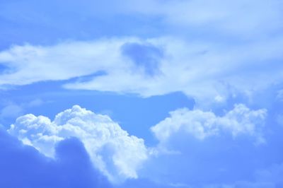 Low angle view of clouds in blue sky