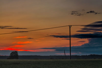 Scenic view of landscape at sunset