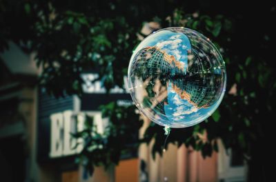 Close-up of bubbles in drinking glass