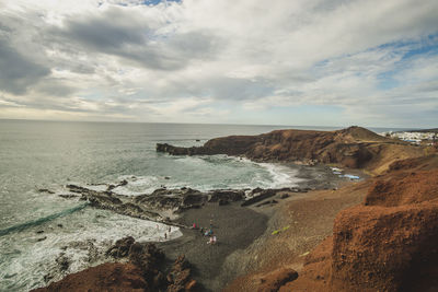 High angle view of sea against sky