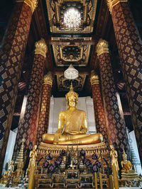 Low angle view of statue in temple