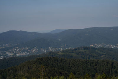 Scenic view of mountains against sky