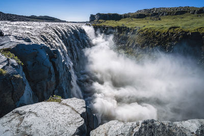 Scenic view of waterfall